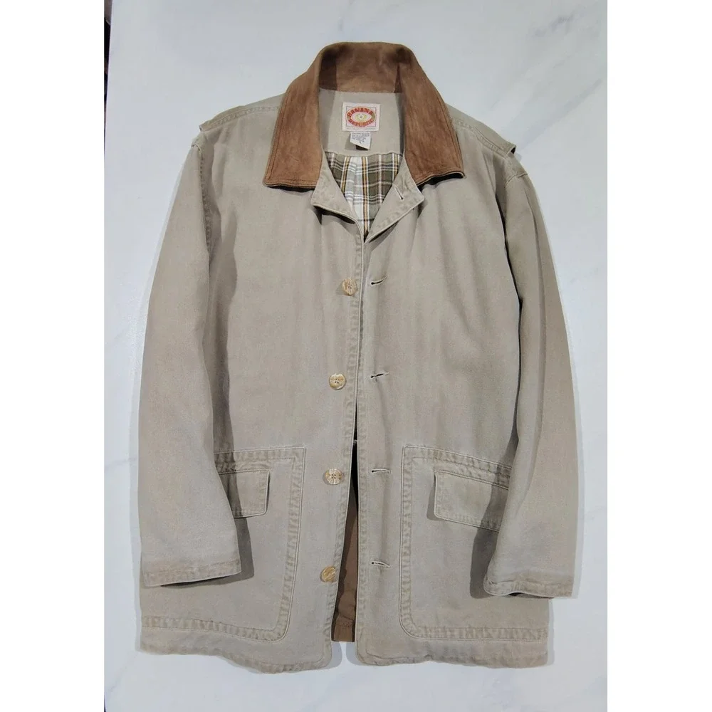 Vintage 80s Banana Republic Jacket  Mens Cotton Canvas Chore  Safari  Field XL